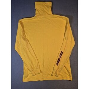 SKI DOO TEAM Turtle Neck Base Layer Mens Medium Yellow Vintage 1990s Embroidered